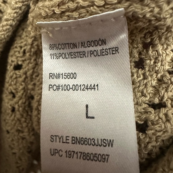 Democracy Pointelle Tipped Sweater Size Large Crewneck 3/4 Sleeve New - Picture 6 of 7